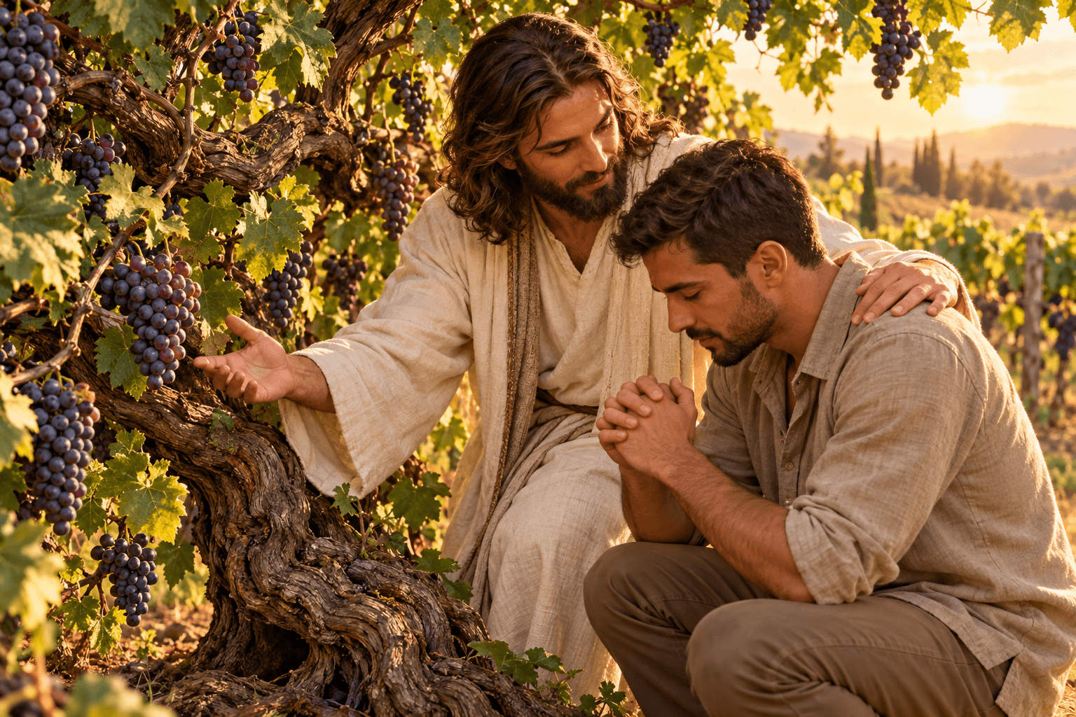 jesus, a videira e o arrependido